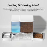 ROJECO Automatic Pet Feeder Gravity Water Fountain 8.5L